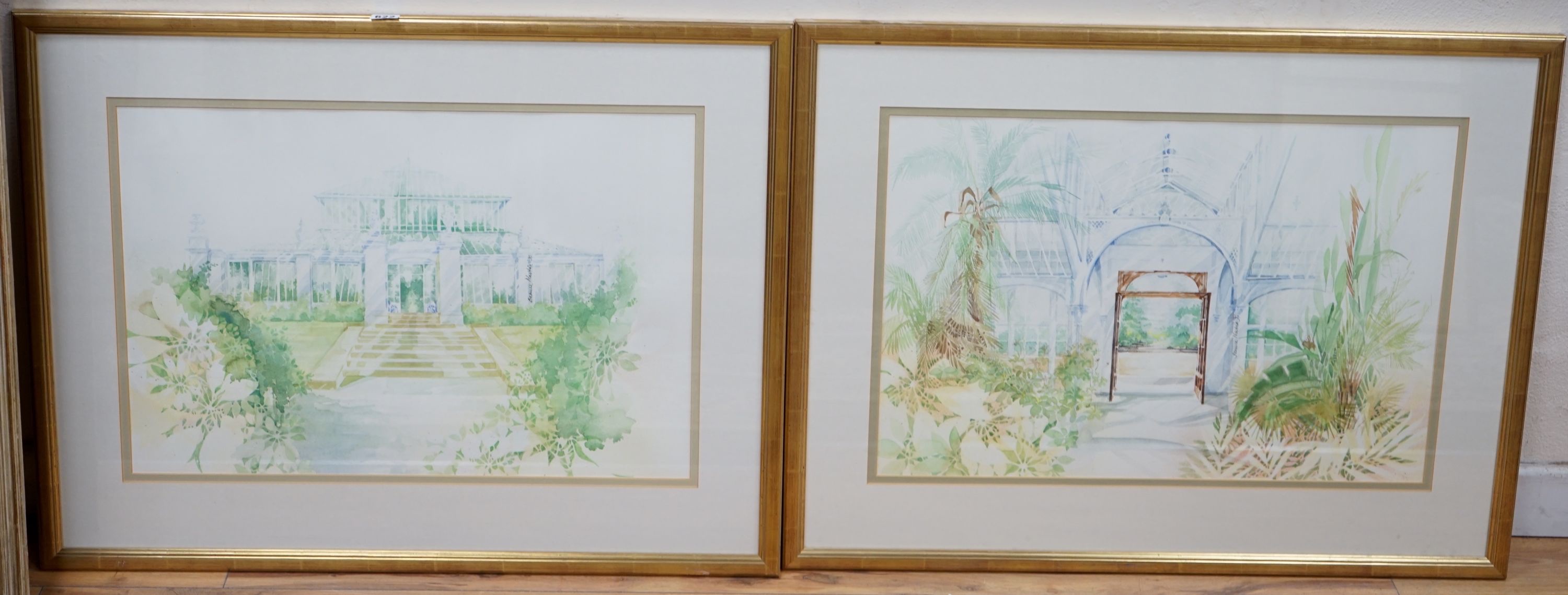 Bernice Martin, pair of watercolours, Kew Series I and 2, signed and dated '90, 44 x 65cm